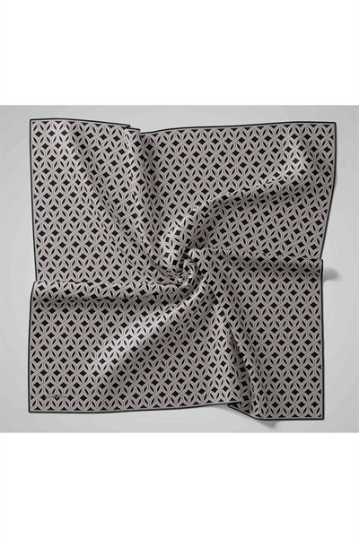Silk Home Twill İpek Eşarp - 11479-02 Siyah Gri