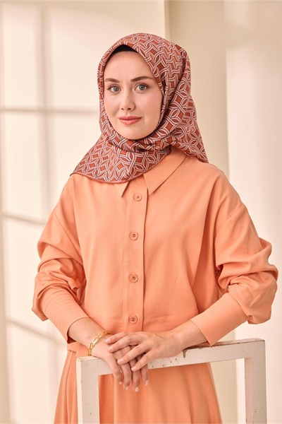 Silk Home Twill İpek Eşarp - 11479-26 Kiremit