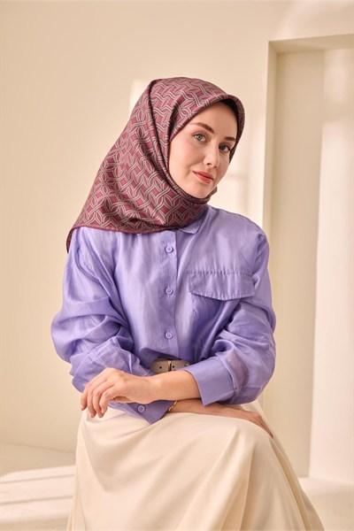 Silk Home Twill İpek Eşarp - 11479-30 Şarabi