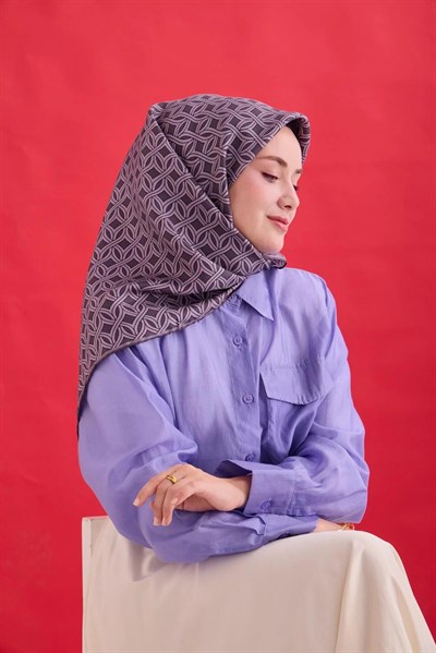 Silk Home Twill İpek Eşarp - 11479-36 Koyu Mor