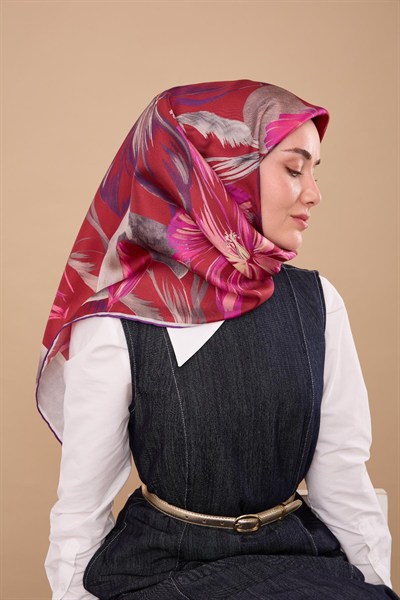 Silk Home Twill İpek Eşarp - 11480-60 Bordo