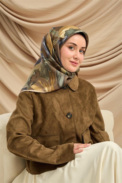 Silk Home Twill İpek Eşarp - 11480-67 Kahverengi