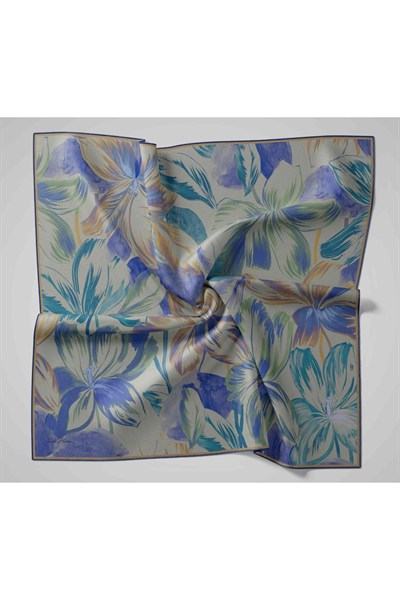 Silk Home Twill İpek Eşarp - 11480-76 Su Yeşili Mavi