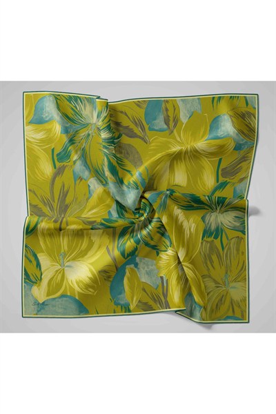 Silk Home Twill İpek Eşarp - 11480-80 Yağ Yeşili