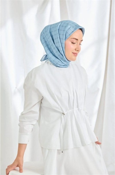 Silk Home Twill İpek Eşarp - 11539-01 Bebe Mavi