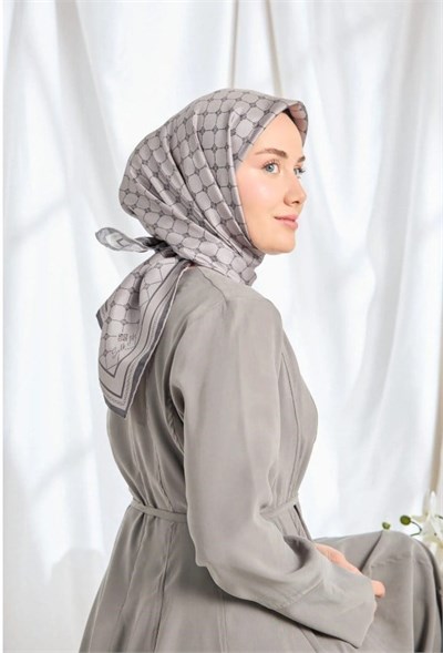Silk Home Twill İpek Eşarp - 11539-02 Koyu Gri