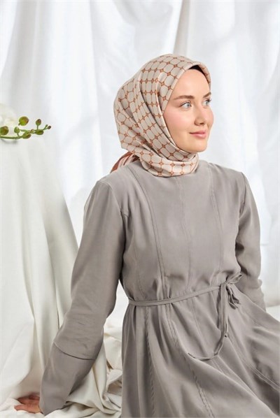 Silk Home Twill İpek Eşarp - 11539-05 Taş