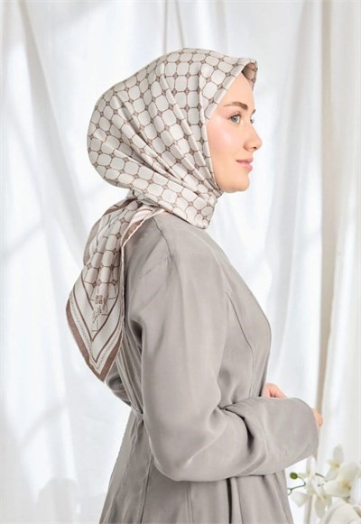 Silk Home Twill İpek Eşarp - 11539-06 Açık Taş