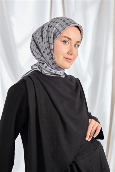 Silk Home Twill İpek Eşarp - 11539-07 Füme