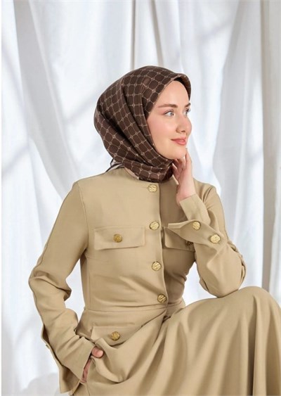Silk Home Twill İpek Eşarp - 11539-10 Kahverengi