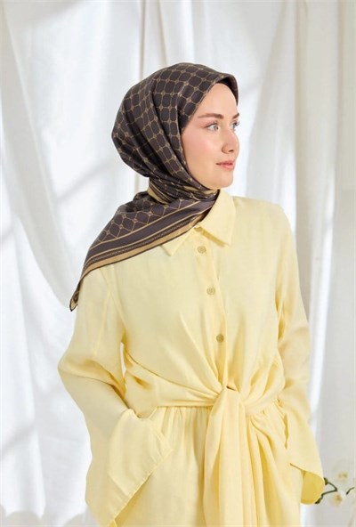 Silk Home Twill İpek Eşarp - 11539-11 Acı Kahve