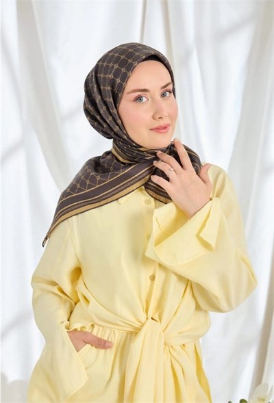 Silk Home Twill İpek Eşarp - 11539-11 Acı Kahve