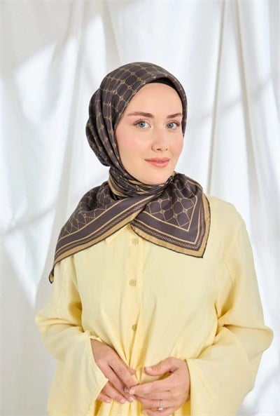 Silk Home Twill İpek Eşarp - 11539-11 Acı Kahve
