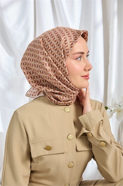 Silk Home Twill İpek Eşarp - 11547-01 Sütlü Kahve