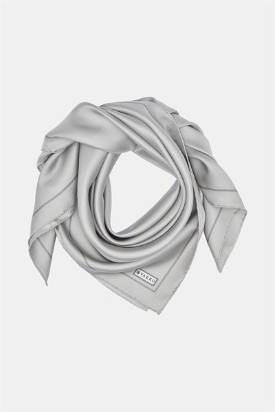 Vakko Düz Twill İpek Eşarp - Gri