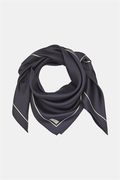 Vakko Düz Twill İpek Eşarp - Koyu Lacivert
