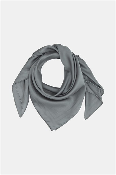 Vakko Jakarlı Twill İpek Eşarp - Çerçeve - Füme