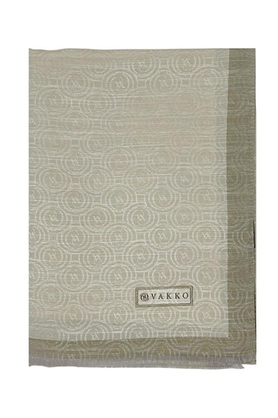 Vakko Pamuk İpek Şal - Helezon Monogram - Taş