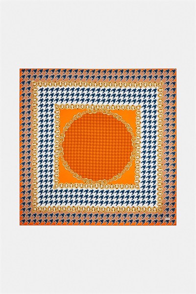 Vakko Twill İpek Eşarp - 36259 - Turuncu