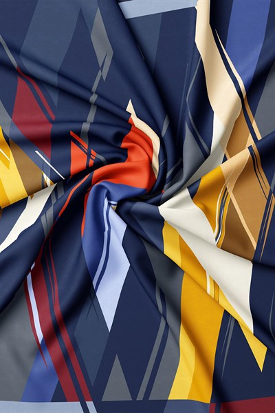 Vakko Twill İpek Eşarp - 40232-44 Lacivert