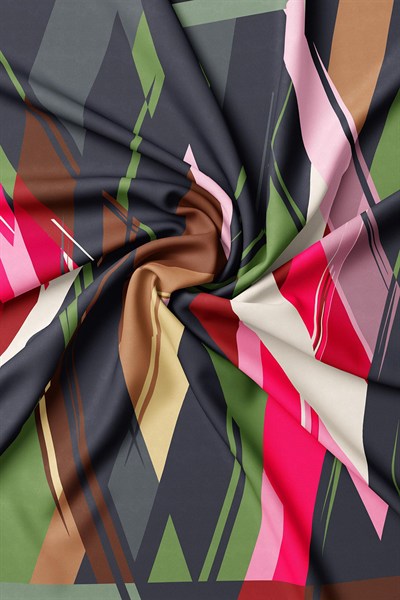 Vakko Twill İpek Eşarp - 40232-45 Yeşil