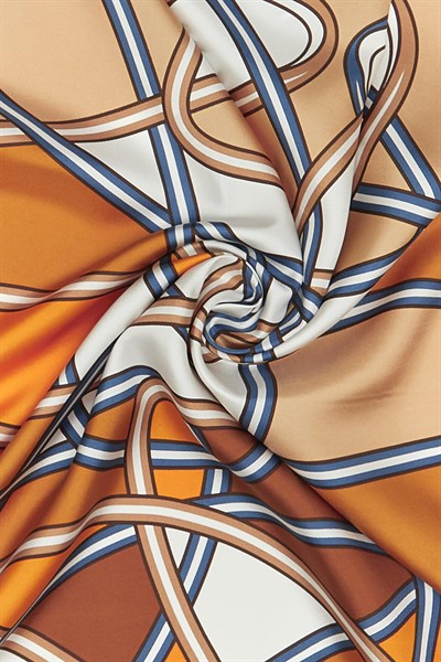 Vakko Twill İpek Eşarp - 40544 - Taba