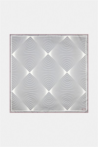 Vakko Twill İpek Eşarp - 40550 - Gümüş