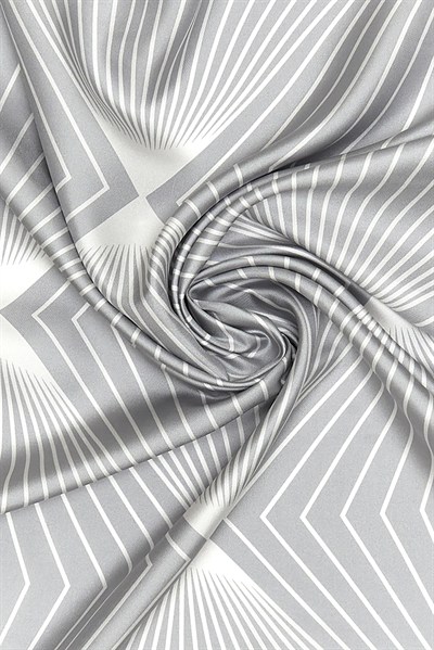 Vakko Twill İpek Eşarp - 40550 - Gümüş