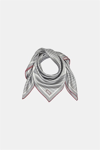 Vakko Twill İpek Eşarp - 40550 - Gümüş