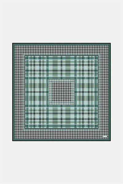Vakko Twill İpek Eşarp - 40715 - Zümrüt Yeşili