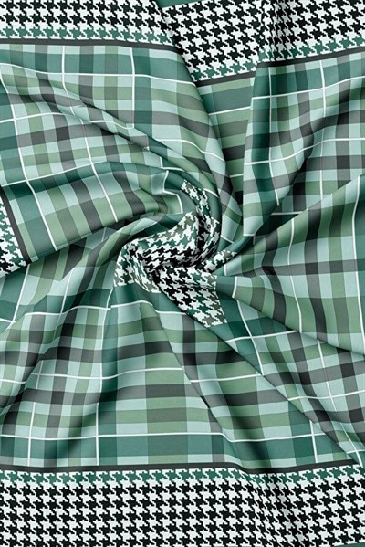 Vakko Twill İpek Eşarp - 40715 - Zümrüt Yeşili