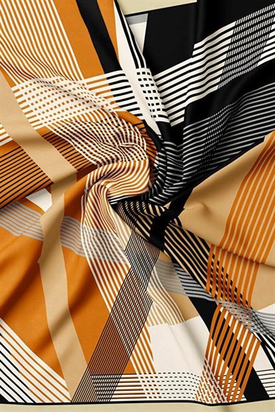 Vakko Twill İpek Eşarp - 40804 - Camel Ekru