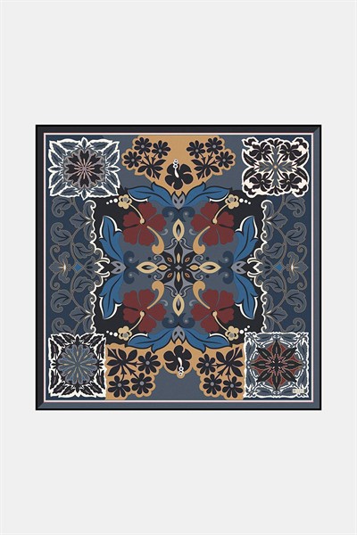 Vakko Twill İpek Eşarp - 41032-81 Gri