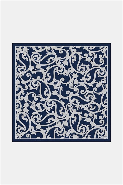 Vakko Twill İpek Eşarp - 41106 - Lacivert
