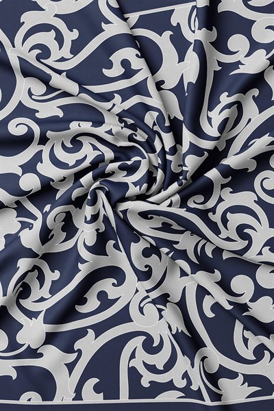 Vakko Twill İpek Eşarp - 41106 - Lacivert