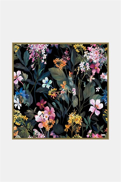 Vakko Twill İpek Eşarp - 41196-86 Siyah Haki