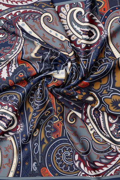 Vakko Twill İpek Eşarp - 4145-58 Lacivert