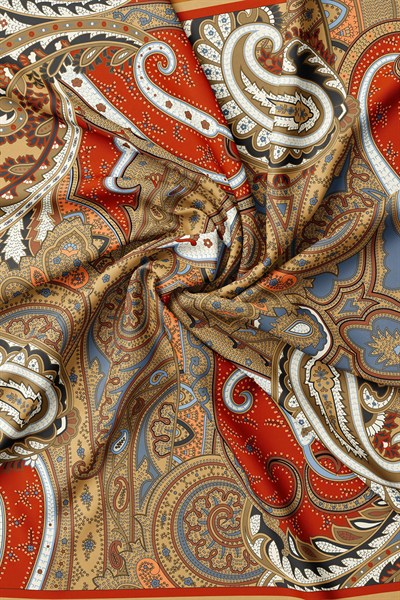 Vakko Twill İpek Eşarp - 4145-61 Bakır