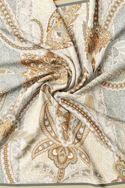 Vakko Twill İpek Eşarp - 4145-65 Soft Camel