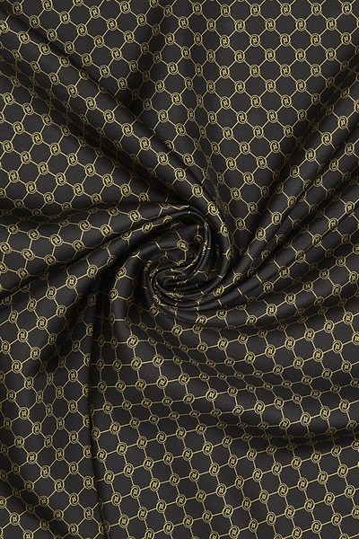 Vakko Twill İpek Eşarp - Özel Seri - Kahve Gold