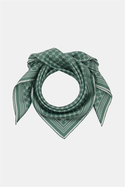 Vakko Twill İpek Eşarp - Özel Seri - Koyu Yeşil
