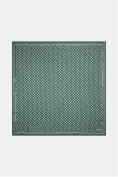 Vakko Twill İpek Eşarp - Özel Seri - Koyu Yeşil