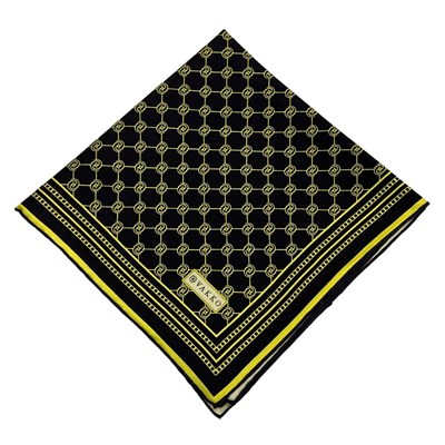 Vakko Twill İpek Eşarp - Özel Seri - Siyah Sarı