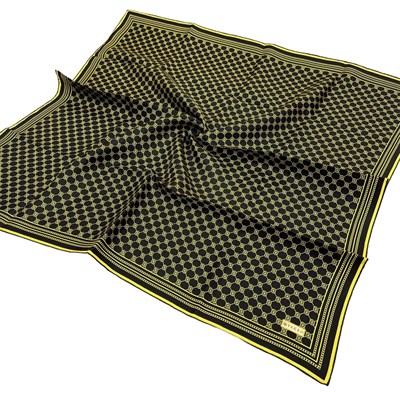 Vakko Twill İpek Eşarp - Özel Seri - Siyah Sarı