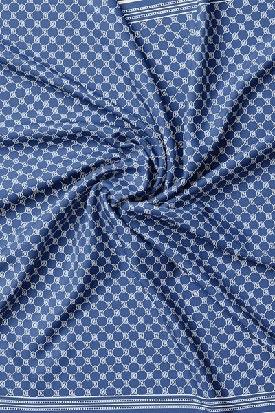 Vakko Twill İpek Eşarp - Özel Seri - Yeni Kot Mavi
