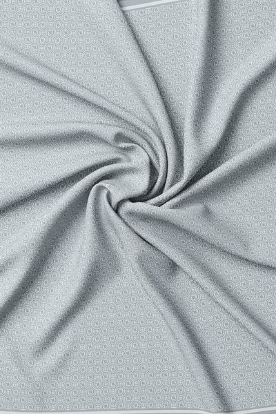 Vakko Twill İpek Eşarp - Yeni Monogram - Gümüş