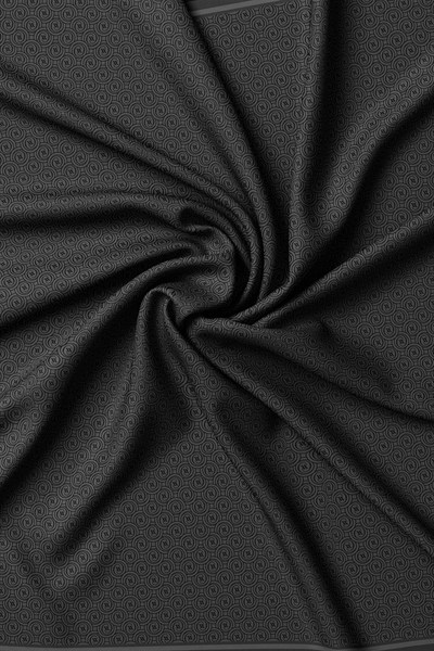 Vakko Twill İpek Eşarp - Yeni Monogram - Füme