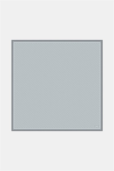 Vakko Twill İpek Eşarp - Yeni Monogram - Gümüş