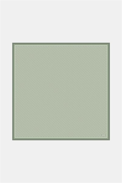 Vakko Twill İpek Eşarp - Helezon Monogram - Keten Yeşili