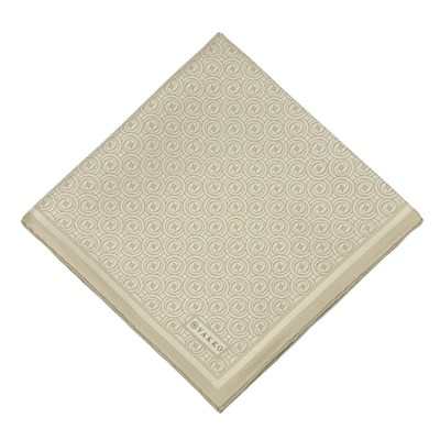 Vakko Twill İpek Eşarp - Yeni Monogram - Krem Sarı